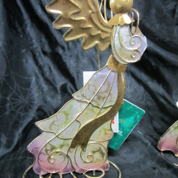 Vtg 80-90'S KMART TRIM A HOME CAPIZ ANGEL TABLETOP SET OF 3 ANGELS METAL W/CAPIZ - Picture 3 of 10